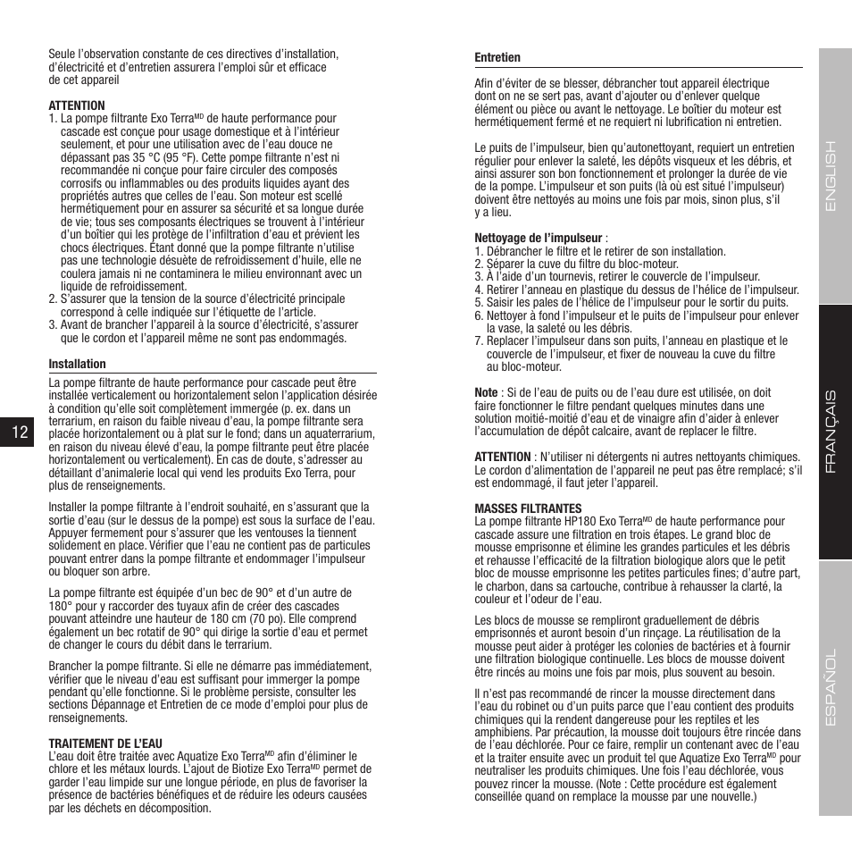 Exo Terra Cascade User Manual | Page 7 / 13