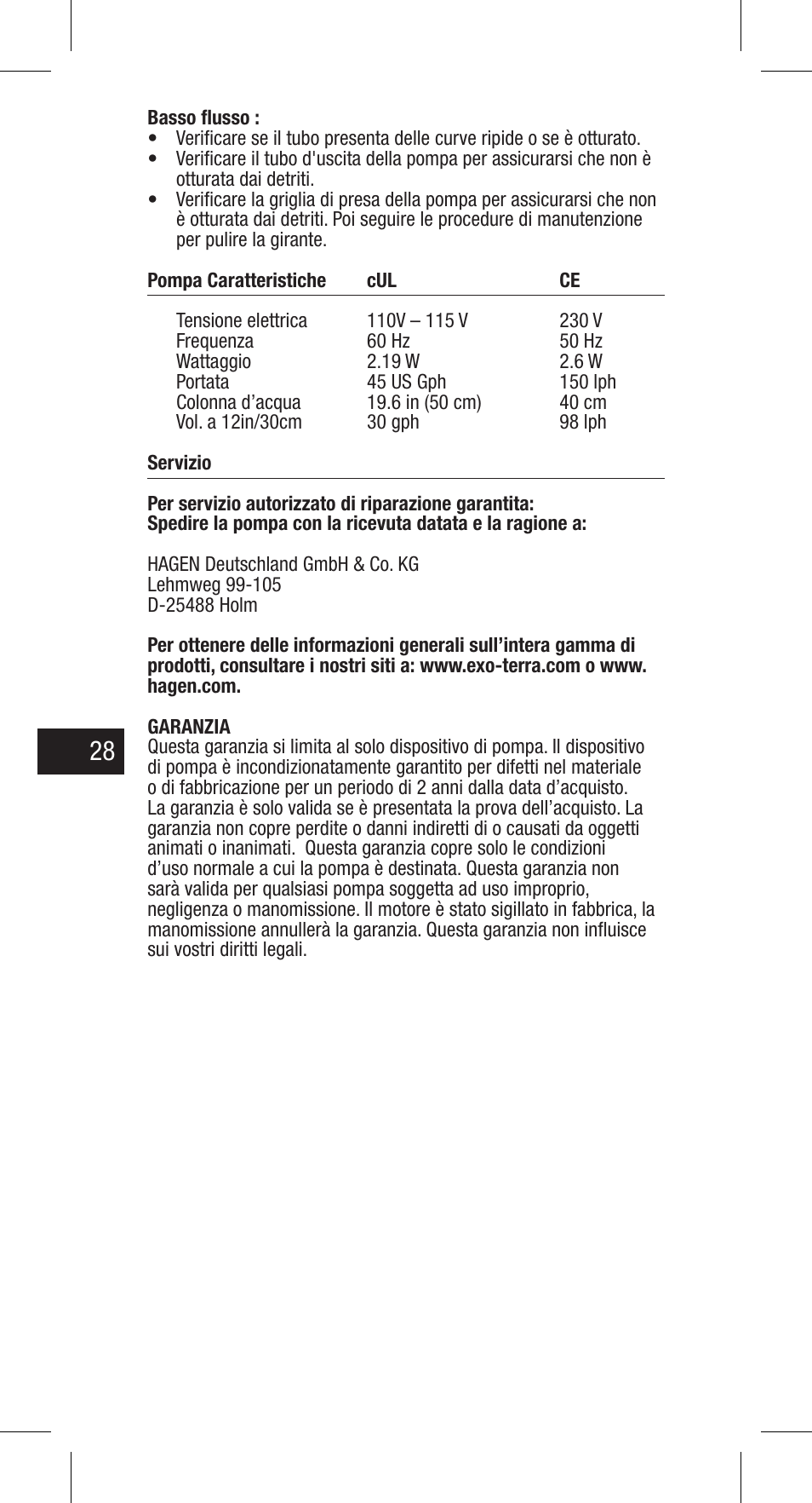 Exo Terra Repti Flo 200 User Manual | Page 28 / 34