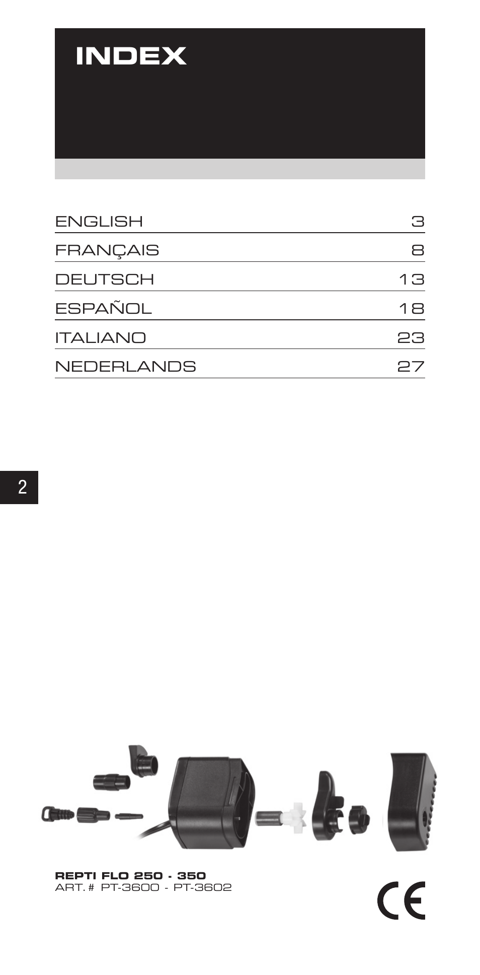 Index | Exo Terra Repti Flo 250 User Manual | Page 2 / 32