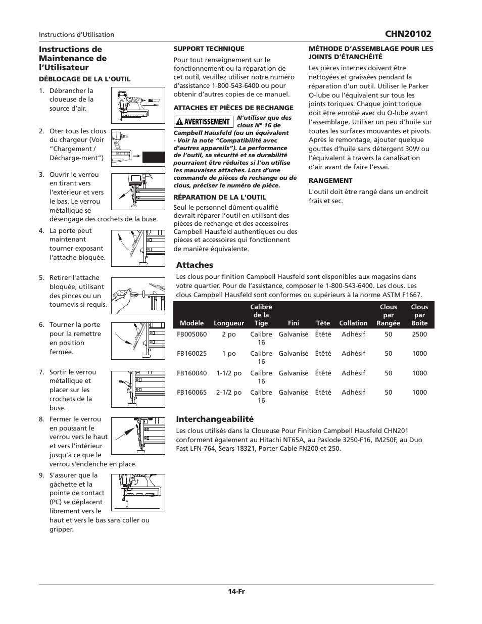Campbell Hausfeld CHN20102 User Manual | Page 14 / 24