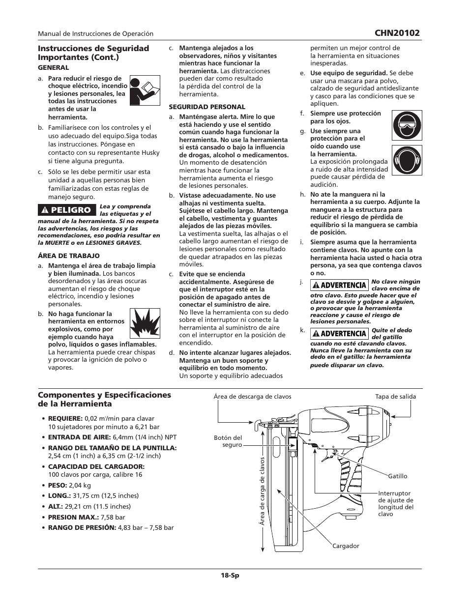 Campbell Hausfeld CHN20102 User Manual | Page 18 / 24