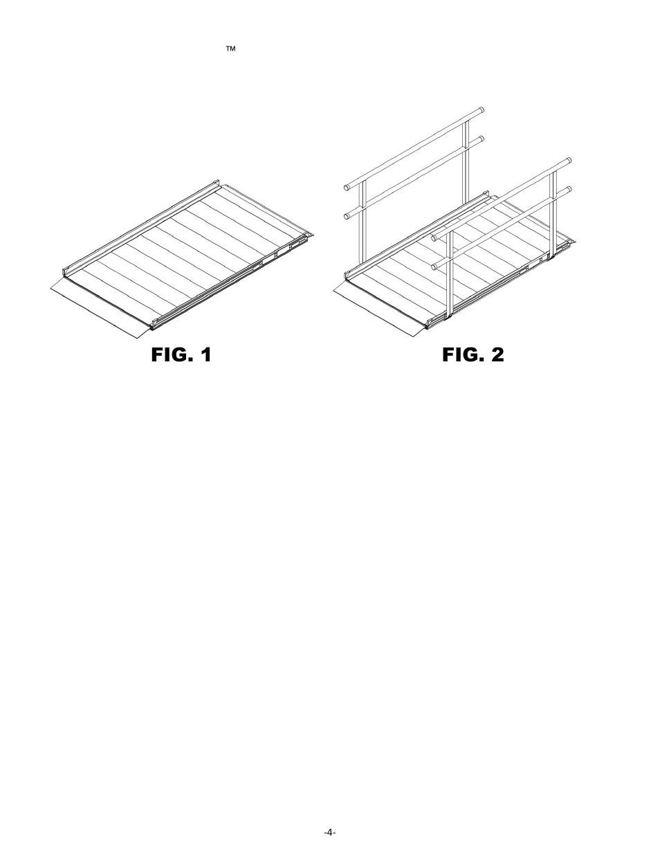 Fig. 1, Fig. 2 | EZ-ACCESS GATEWA SOLID SURFACE PORTABLE RAMP User Manual | Page 4 / 9