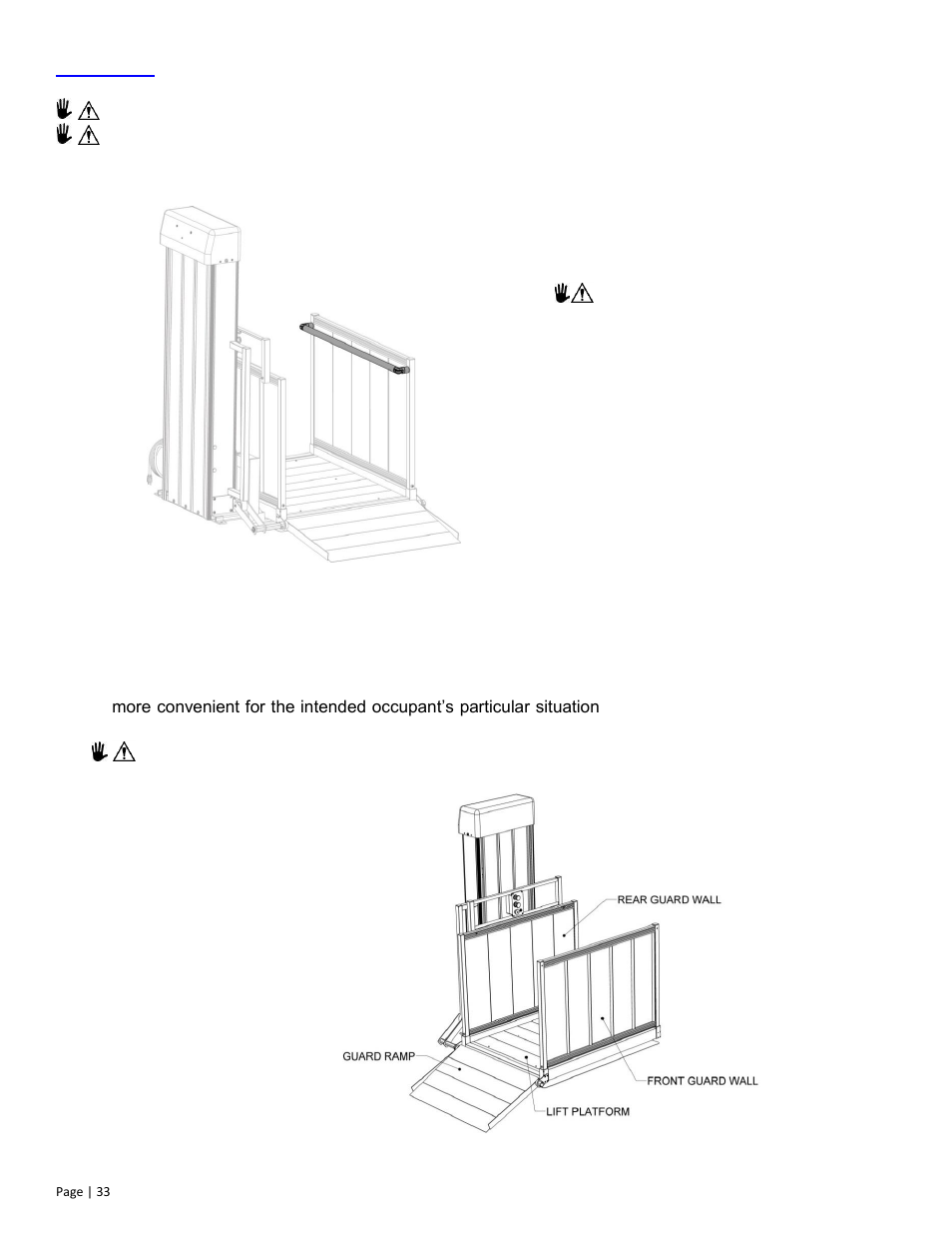 Platform safety rail, Fig. 9.1, Fig. 9.2 | EZ-ACCESS PASSPOR User Manual | Page 33 / 47