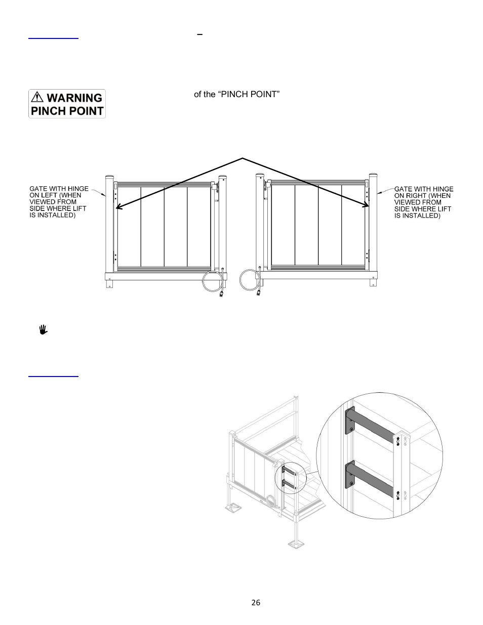 Top landing gate, Pathway connector kit, Fig. 7.1 pinch points | Fig. 7.2, Fig. 7.3, Fig. 8.1 | EZ-ACCESS PASSPORT User Manual | Page 8 / 26
