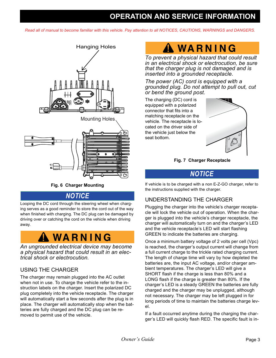 Operation and service information, Notice | E-Z-GO FREEDOM RXV 2+2 User Manual | Page 23 / 60