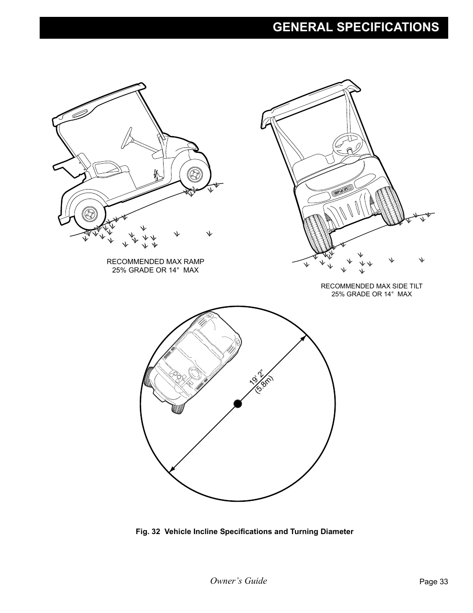 General specifications | E-Z-GO FREEDOM RXV 2+2 User Manual | Page 53 / 60