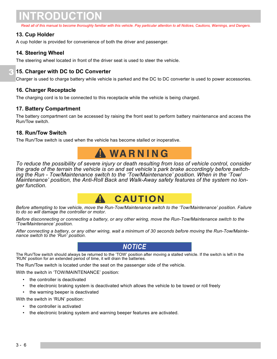 Introduction, Notice | E-Z-GO TERRAIN 250 User Manual | Page 30 / 78