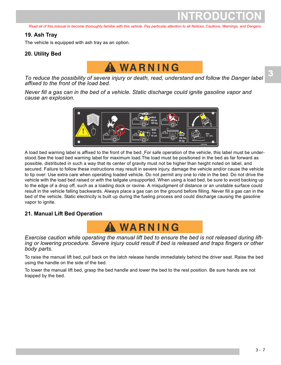 Introduction, Ash tray | E-Z-GO TERRAIN 250 User Manual | Page 31 / 78