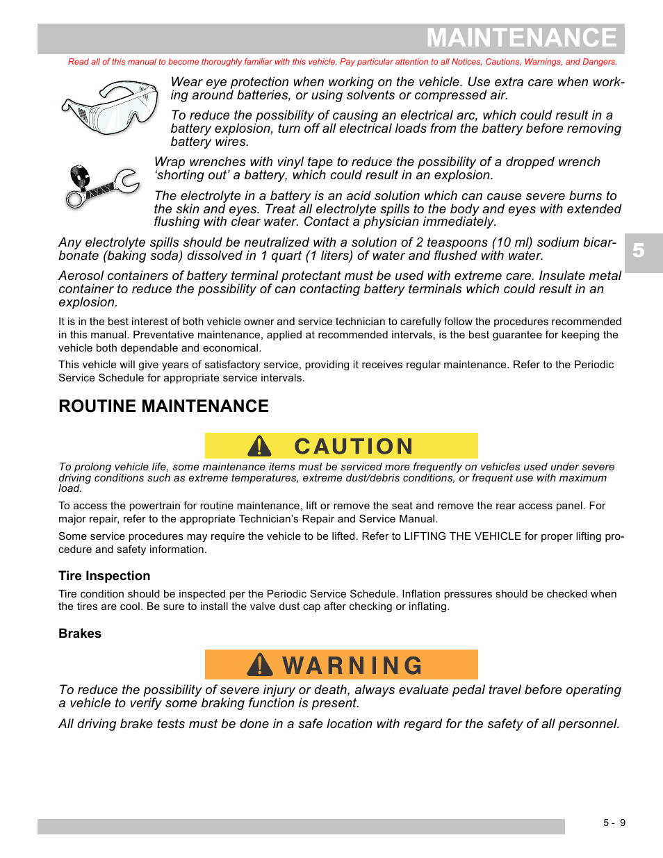 Maintenance, Routine maintenance | E-Z-GO TERRAIN 250 User Manual | Page 55 / 78