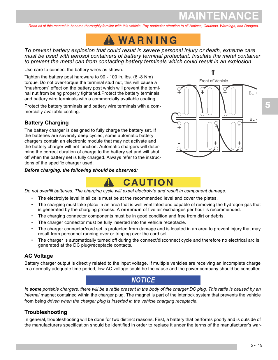 Maintenance, Notice | E-Z-GO TERRAIN 250 User Manual | Page 65 / 78