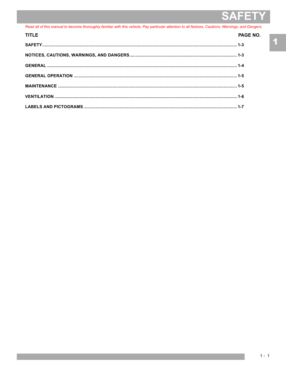 Safety | E-Z-GO TERRAIN 250 User Manual | Page 7 / 78