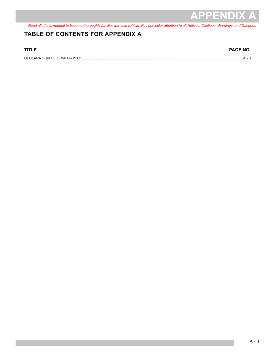 Appendix a | E-Z-GO TERRAIN 250 User Manual | Page 71 / 78