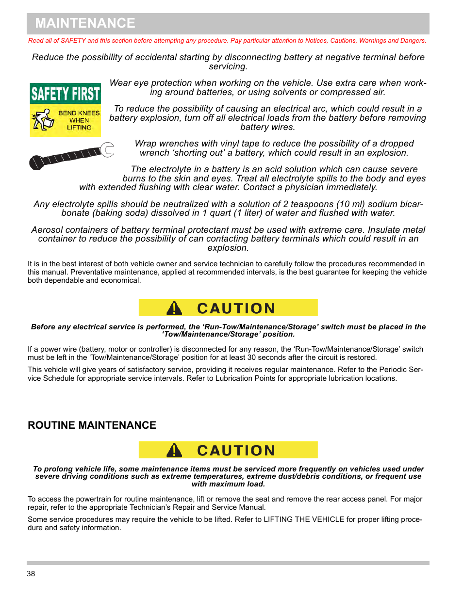 Routine maintenance, Maintenance | E-Z-GO TERRAIN 1000 User Manual | Page 47 / 71