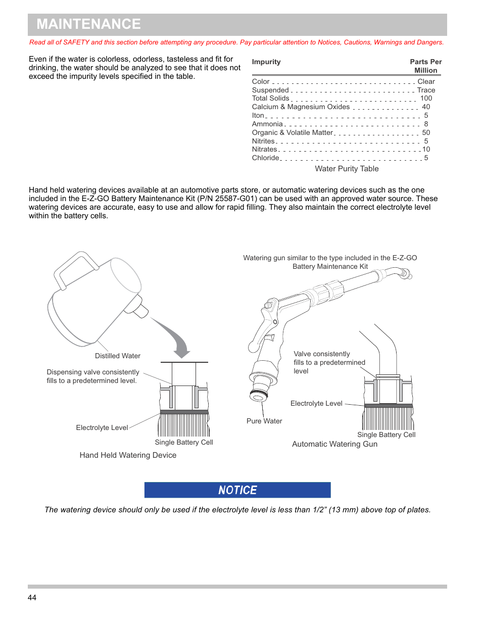 Maintenance | E-Z-GO TERRAIN 1000 User Manual | Page 53 / 71