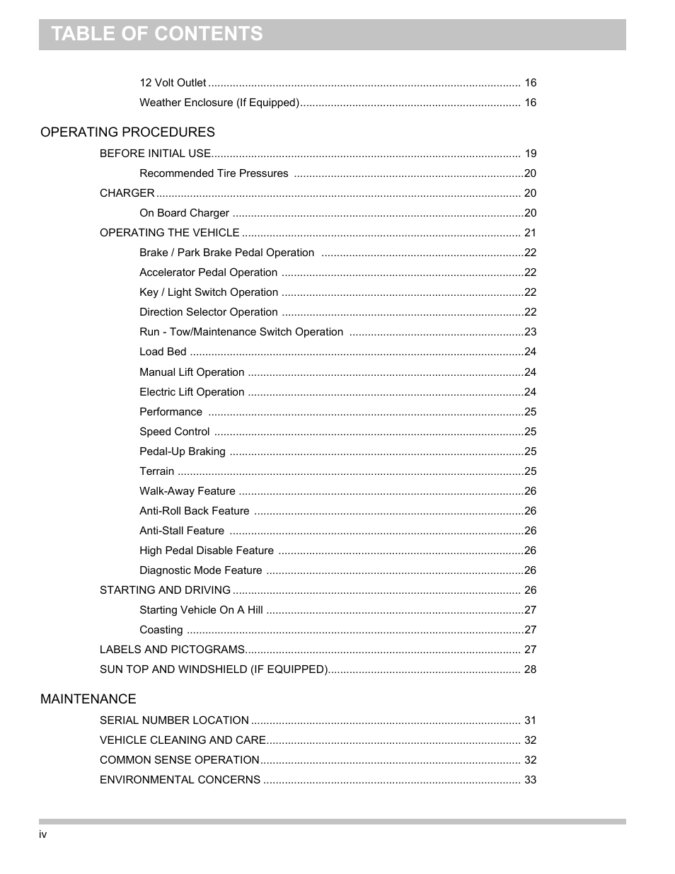 E-Z-GO TERRAIN 1000 User Manual | Page 7 / 71