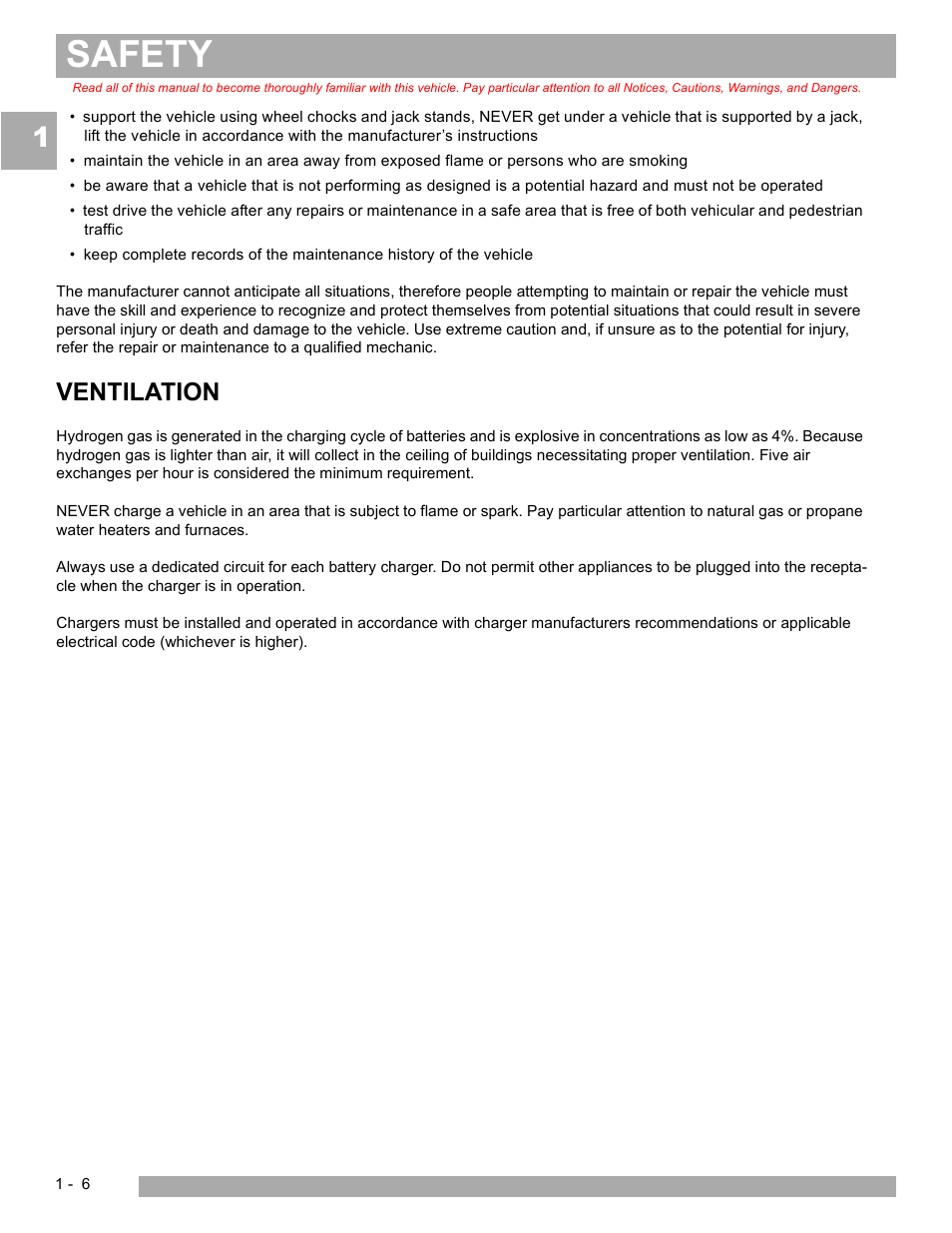 Safety, Ventilation | E-Z-GO EXPRESS S4 HIGH OUTPUT User Manual | Page 12 / 82