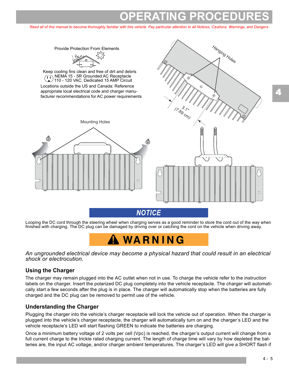 Operating procedures, Notice | E-Z-GO EXPRESS S4 HIGH OUTPUT User Manual | Page 41 / 82