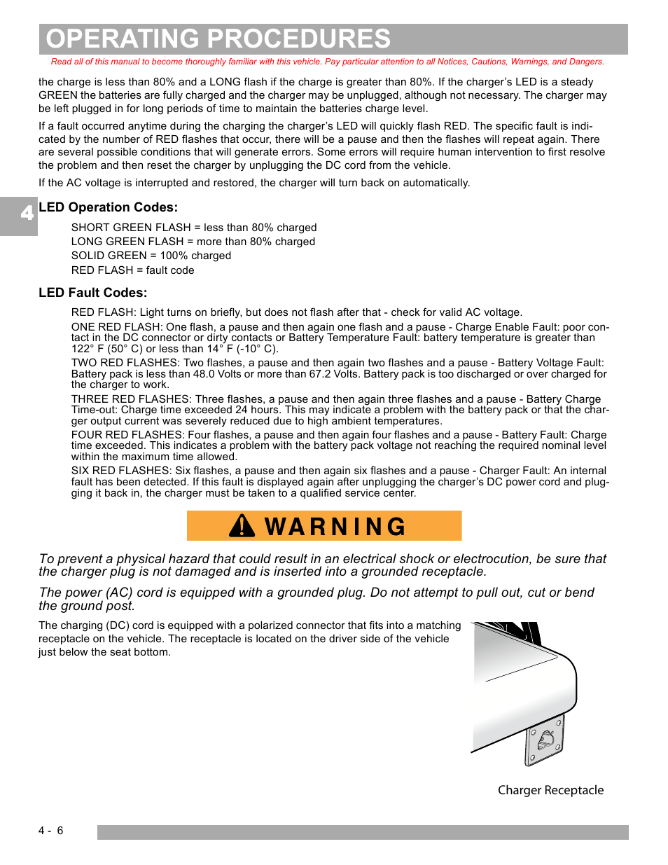 Operating procedures | E-Z-GO EXPRESS S4 HIGH OUTPUT User Manual | Page 42 / 82