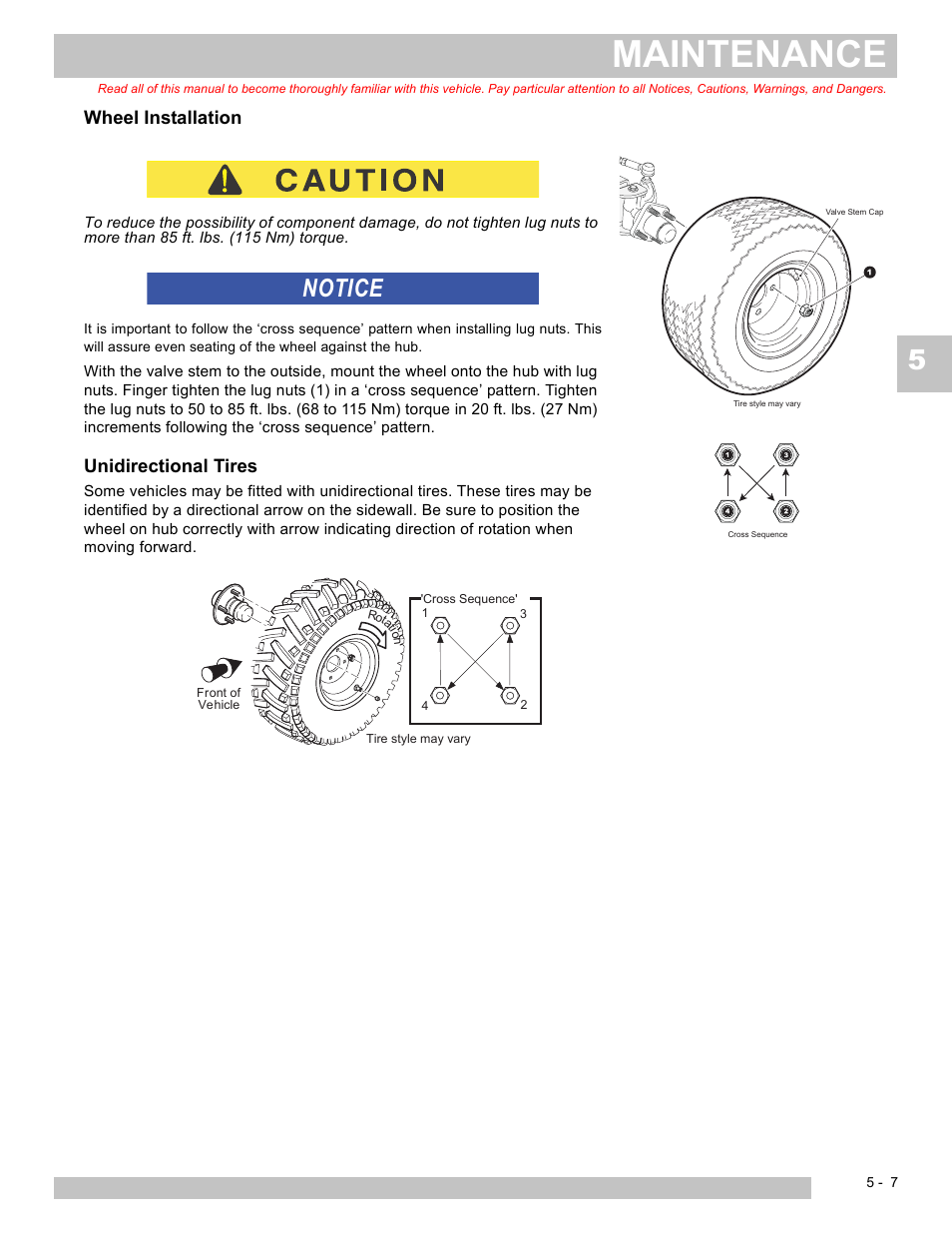 Maintenance, Notice | E-Z-GO EXPRESS S4 HIGH OUTPUT User Manual | Page 57 / 82