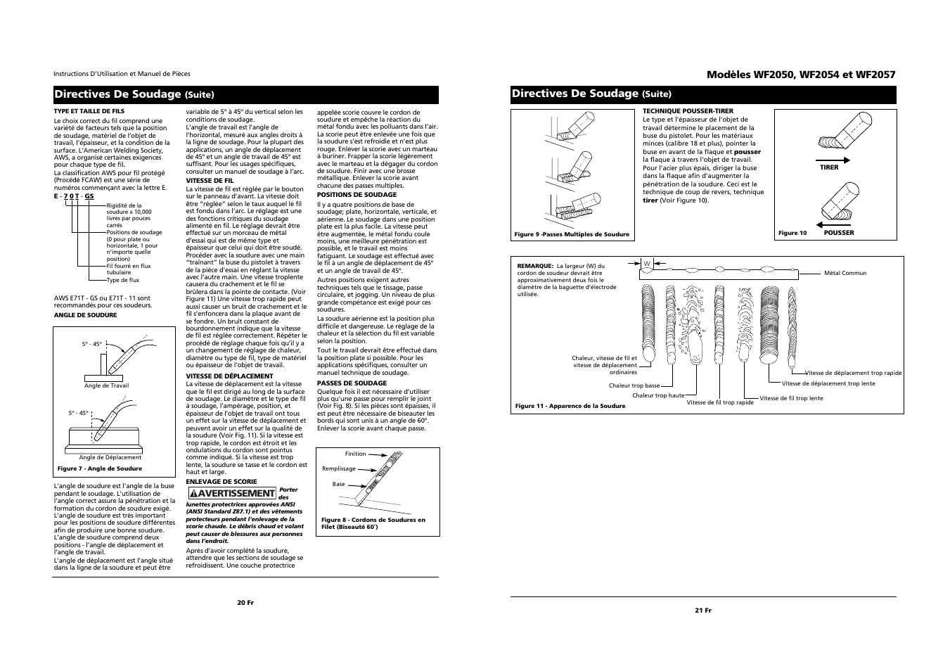 Directives de soudage | Campbell Hausfeld WF2057 User Manual | Page 20 / 20