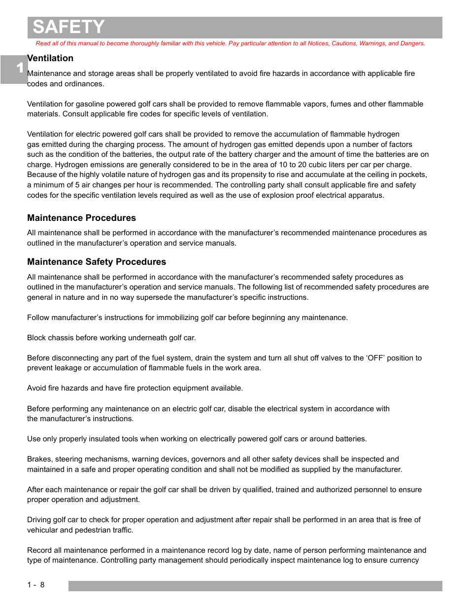 Safety | E-Z-GO EXPRESS L6 User Manual | Page 14 / 78