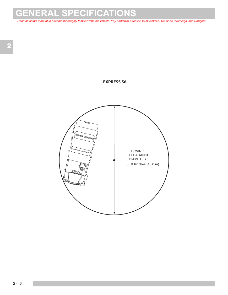 General specifications | E-Z-GO EXPRESS L6 User Manual | Page 26 / 78