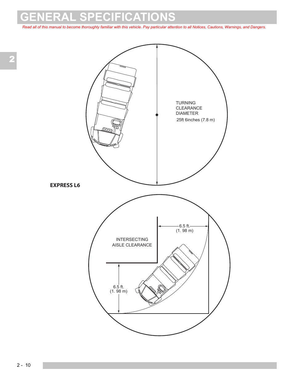 General specifications | E-Z-GO EXPRESS L6 User Manual | Page 30 / 78