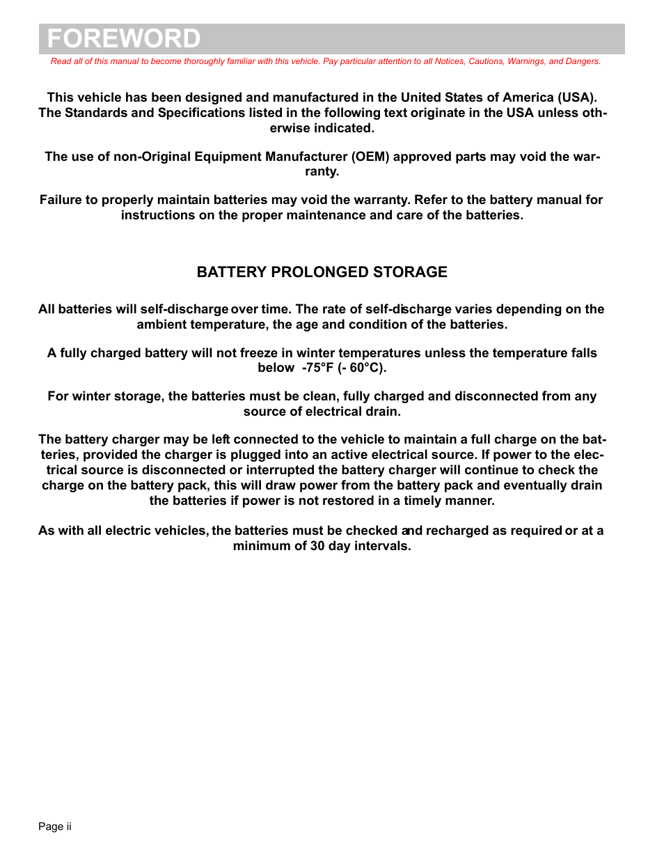 Foreword | E-Z-GO EXPRESS L6 User Manual | Page 4 / 78
