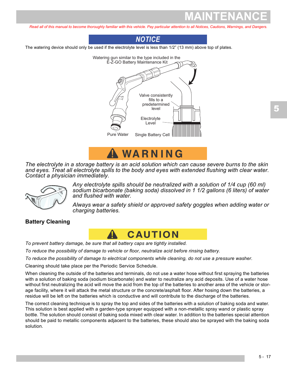 Maintenance, Notice | E-Z-GO EXPRESS L6 User Manual | Page 69 / 78