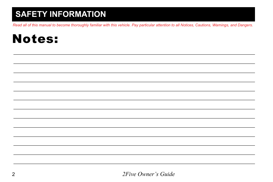 Safety information | E-Z-GO 2FIVE 4 PASSENGER User Manual | Page 10 / 144