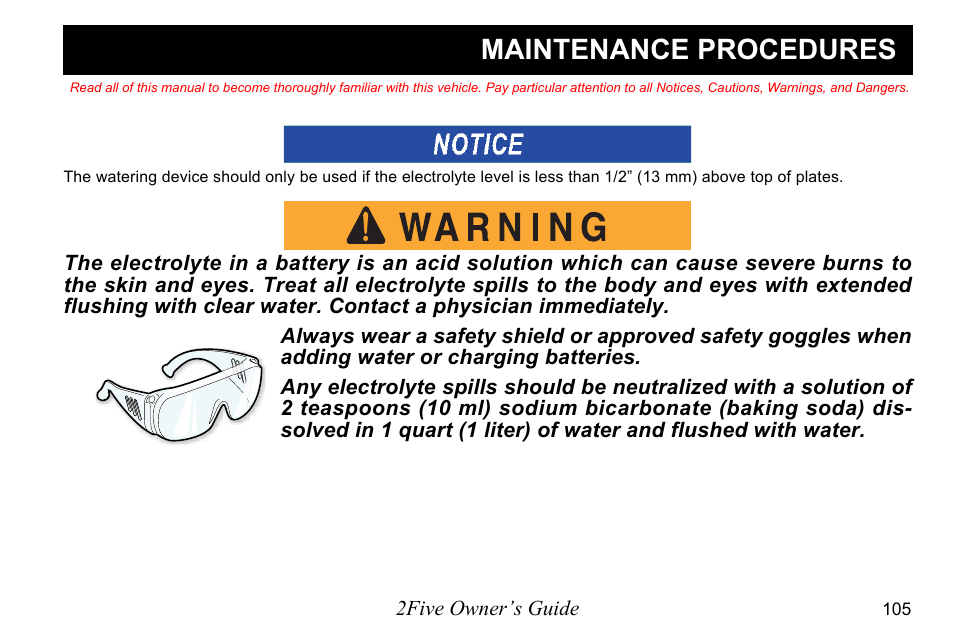 Maintenance procedures | E-Z-GO 2FIVE 4 PASSENGER User Manual | Page 113 / 144