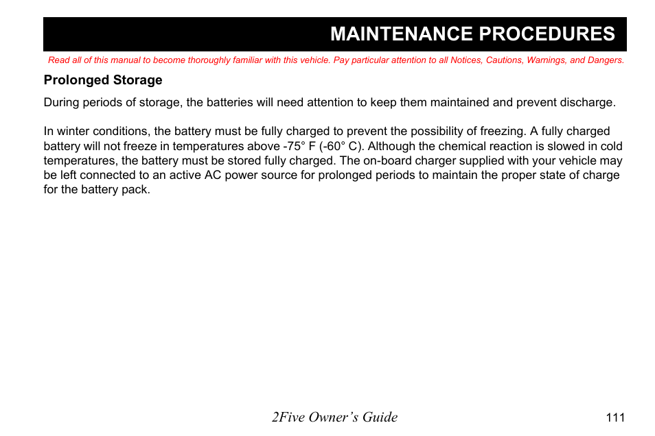 Maintenance procedures | E-Z-GO 2FIVE 4 PASSENGER User Manual | Page 119 / 144