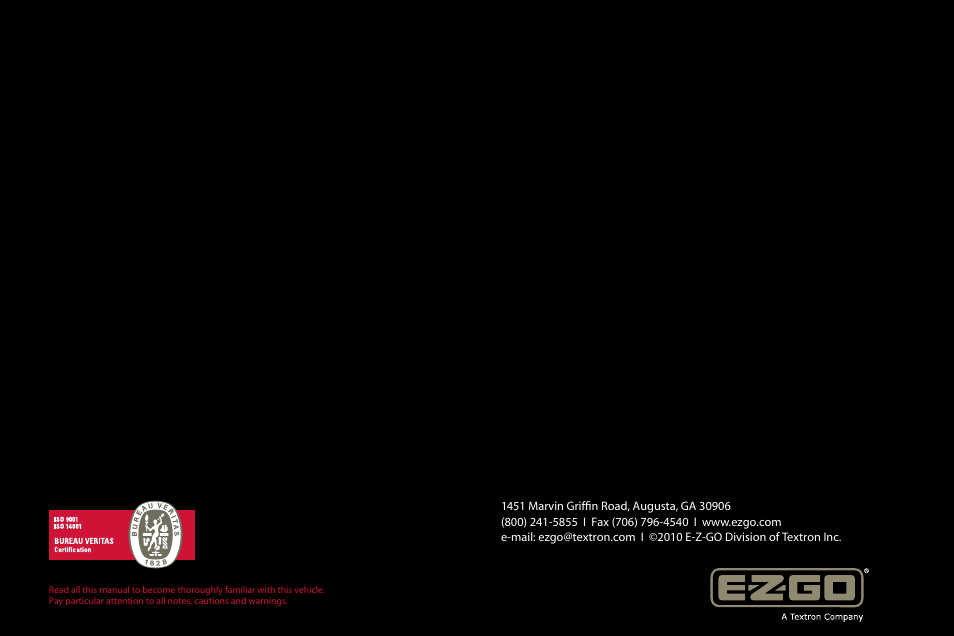 E-Z-GO 2FIVE 4 PASSENGER User Manual | Page 144 / 144