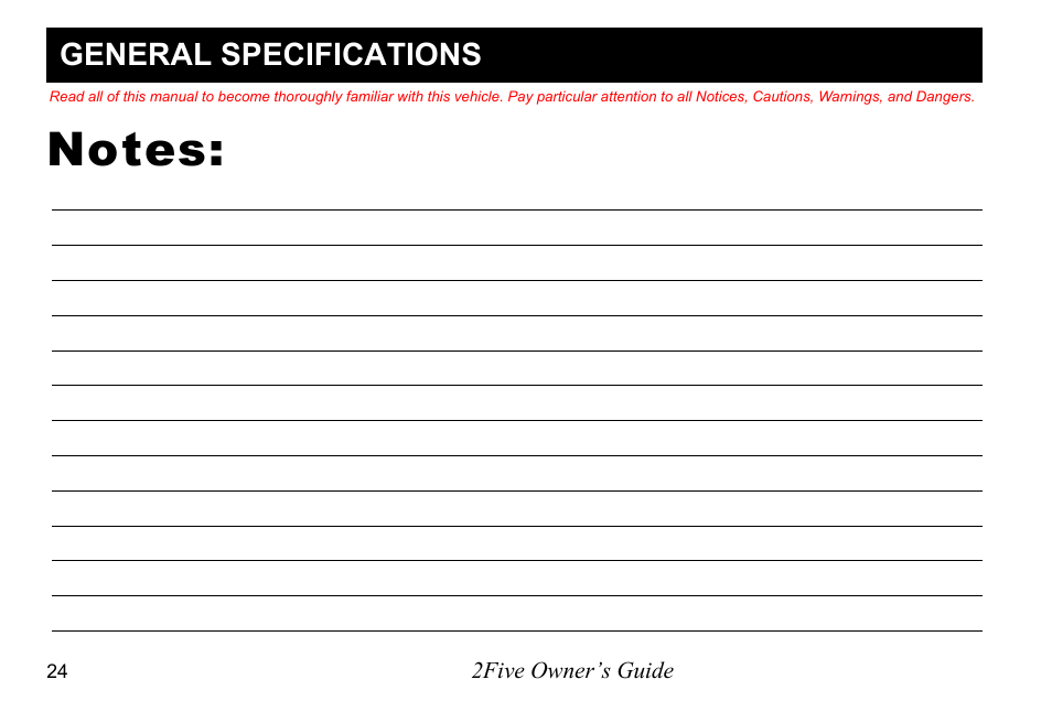 General specifications | E-Z-GO 2FIVE 4 PASSENGER User Manual | Page 32 / 144