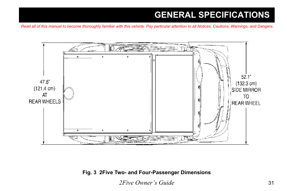 General specifications | E-Z-GO 2FIVE 4 PASSENGER User Manual | Page 39 / 144
