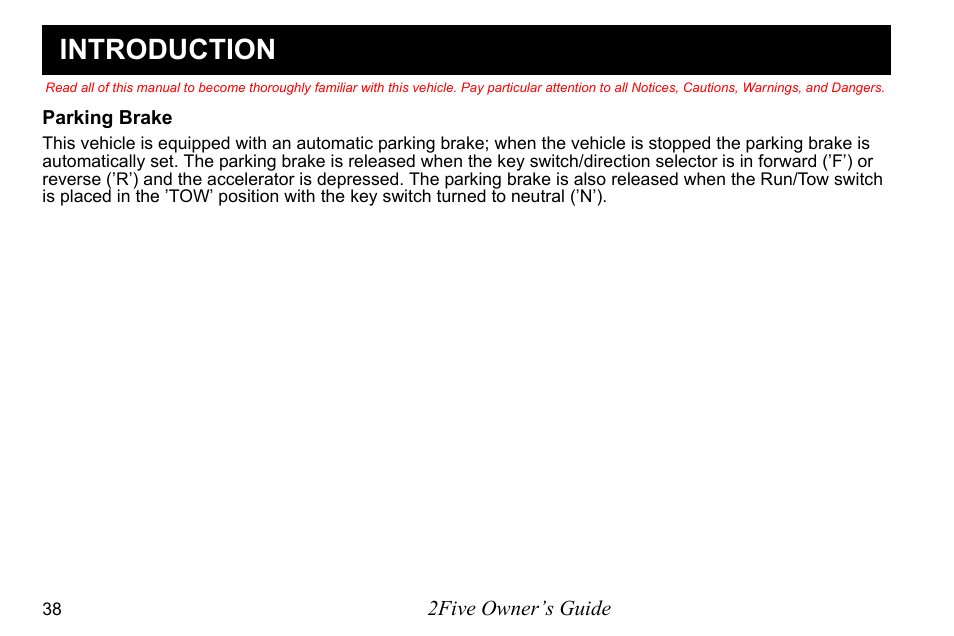 Introduction | E-Z-GO 2FIVE 4 PASSENGER User Manual | Page 46 / 144