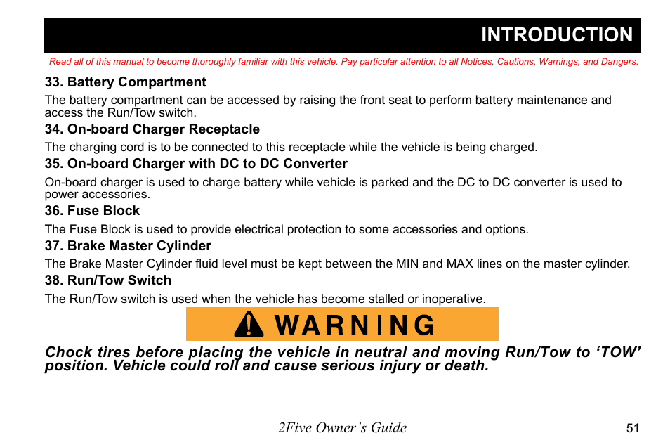 Introduction | E-Z-GO 2FIVE 4 PASSENGER User Manual | Page 59 / 144