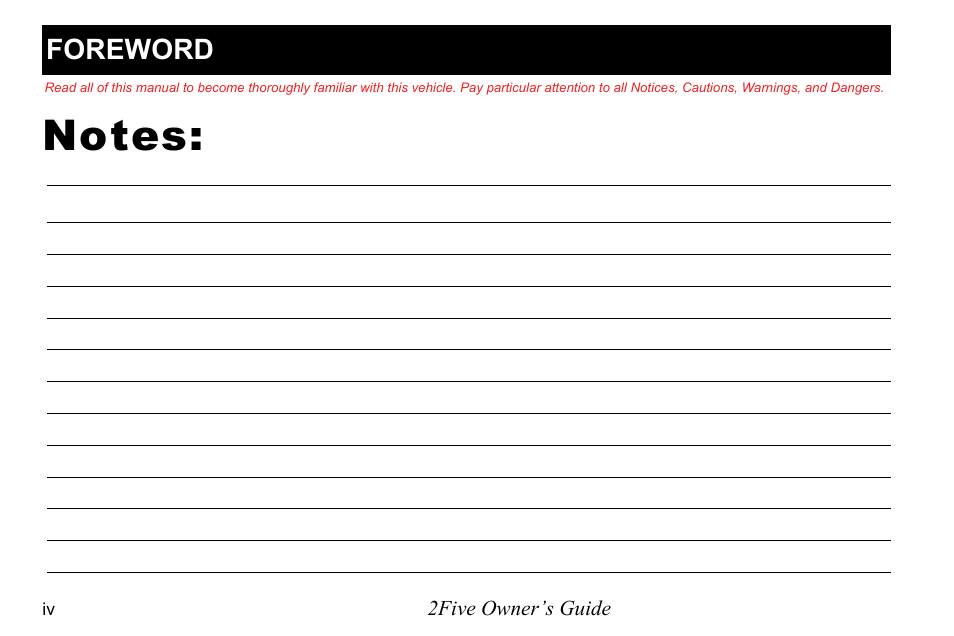 Foreword | E-Z-GO 2FIVE 4 PASSENGER User Manual | Page 6 / 144