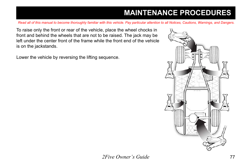 Maintenance procedures | E-Z-GO 2FIVE 4 PASSENGER User Manual | Page 85 / 144