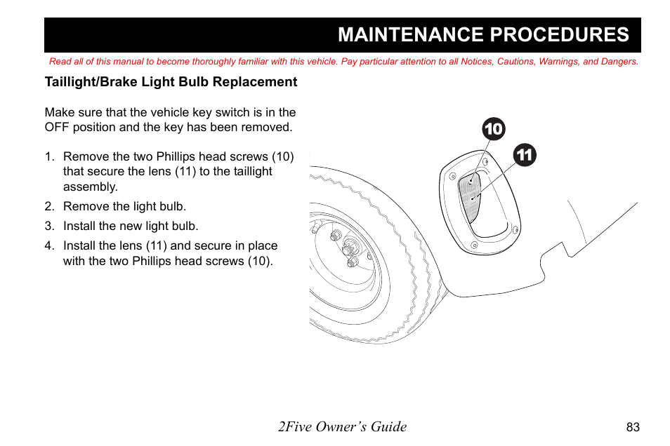 Maintenance procedures | E-Z-GO 2FIVE 4 PASSENGER User Manual | Page 91 / 144