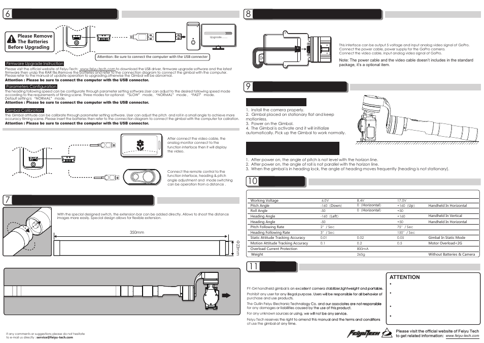 FeiYu Tech G4 3-Axis Handheld Gimbal User Manual | Page 2 / 2