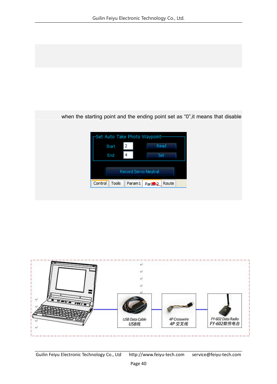 Data radio channel setting, 10 data radio channel setting, Auto take photo waypoint setting | FeiYu Tech FY-Panda2 Autopilot User Manual | Page 41 / 53