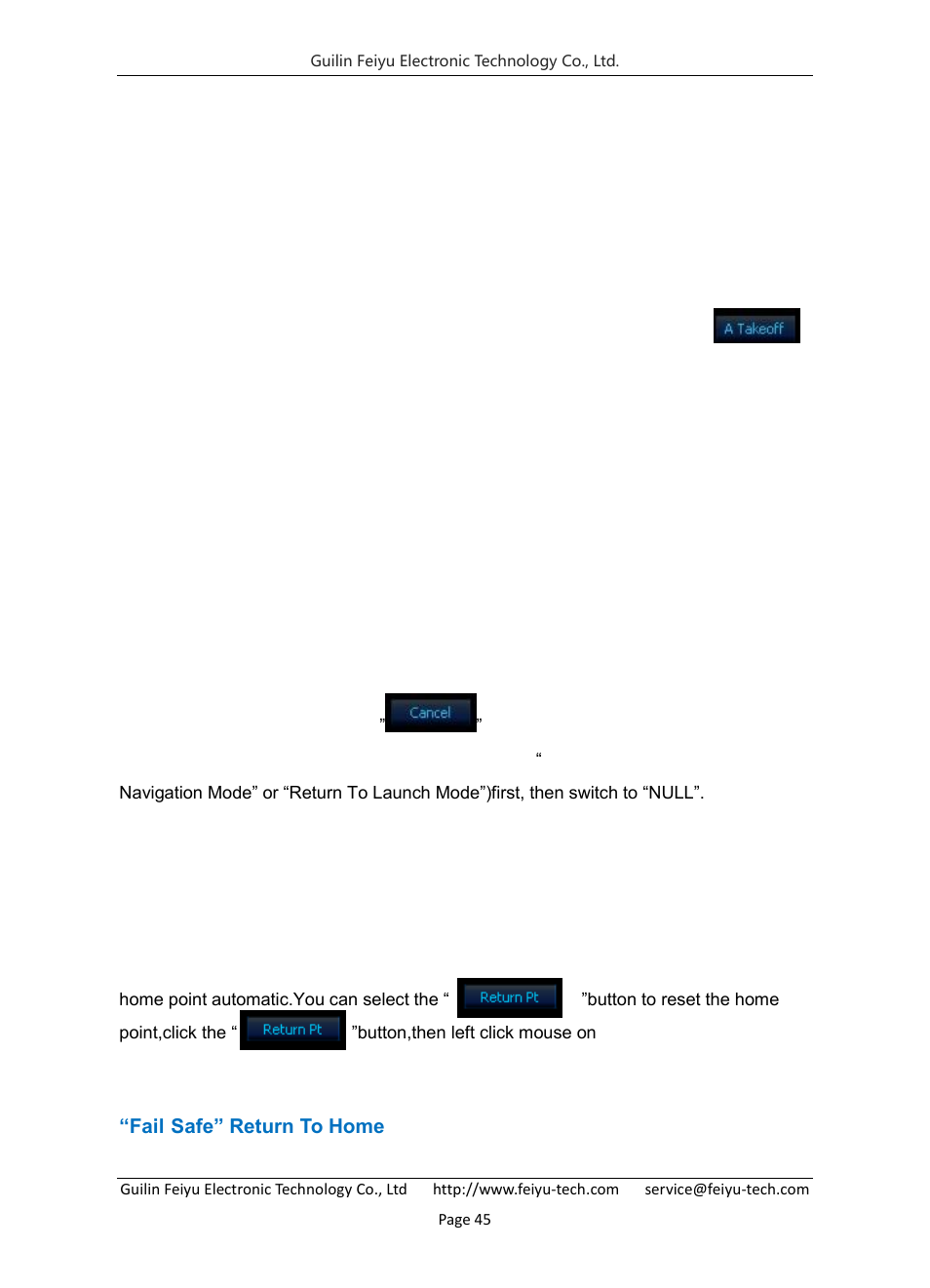 Auto take-off setting and debugging, Cancel auto take off and auto landing function, Auto return to home | 12 auto take-off setting and debugging, 14 auto return to home | FeiYu Tech FY-Panda2 Autopilot User Manual | Page 46 / 53
