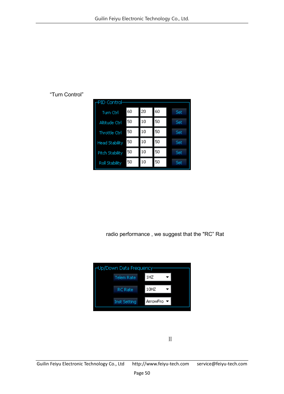 Pid parameters instruction and adjust, Flight mission without using remote control, 4 flight mission without using remote control | Up/down data frequency | FeiYu Tech FY-Panda2 Autopilot User Manual | Page 51 / 53