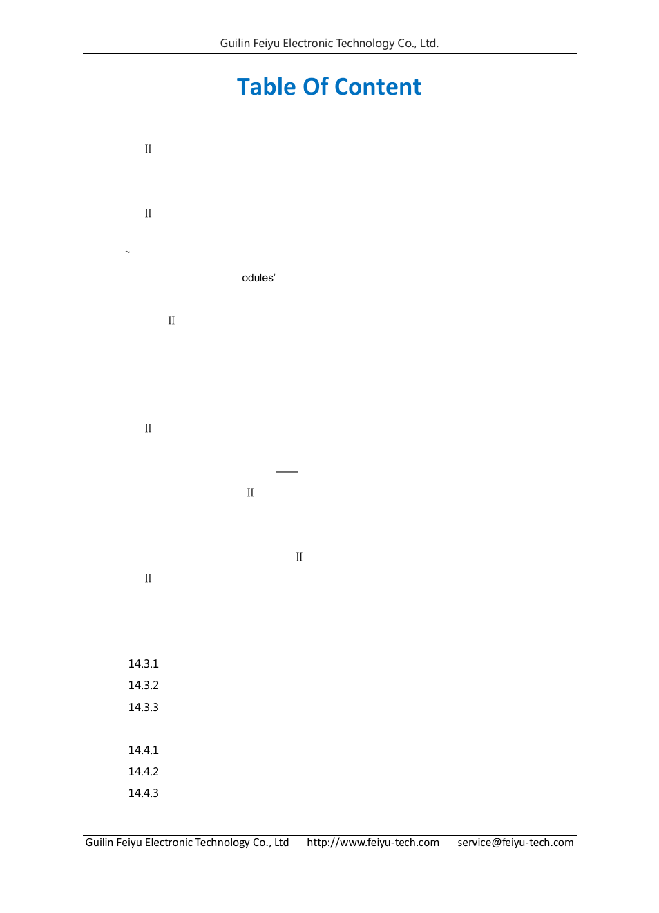 Table of content | FeiYu Tech FY-Panda2 Autopilot User Manual | Page 2 / 74