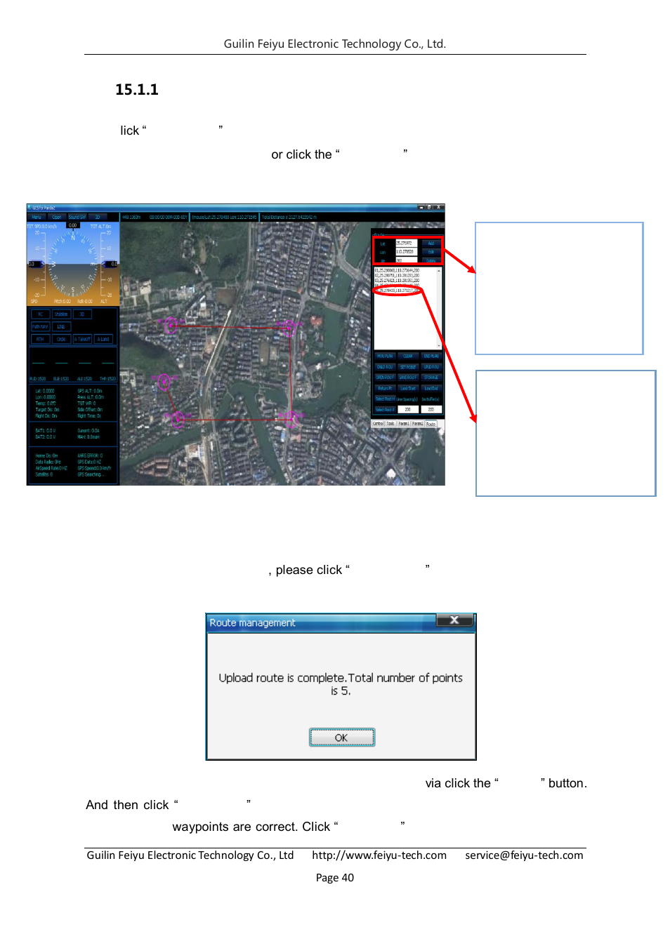 Route planning by mouse click | FeiYu Tech FY-Panda2 Autopilot User Manual | Page 43 / 74