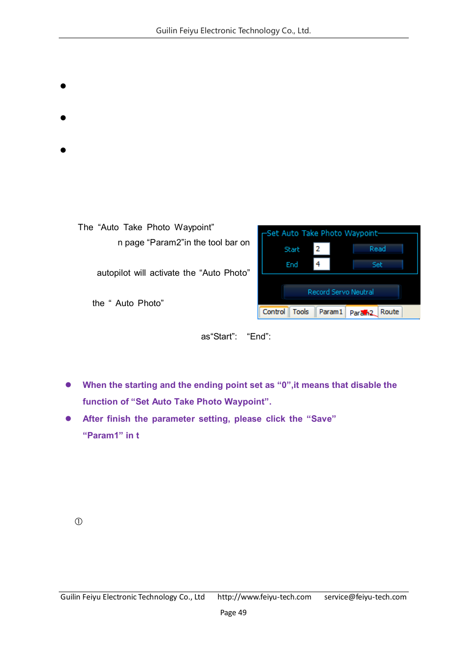 Special instruction for navigation working mode, Auto waypoint photograph setting, Set up target waypoints | FeiYu Tech FY-Panda2 Autopilot User Manual | Page 52 / 74