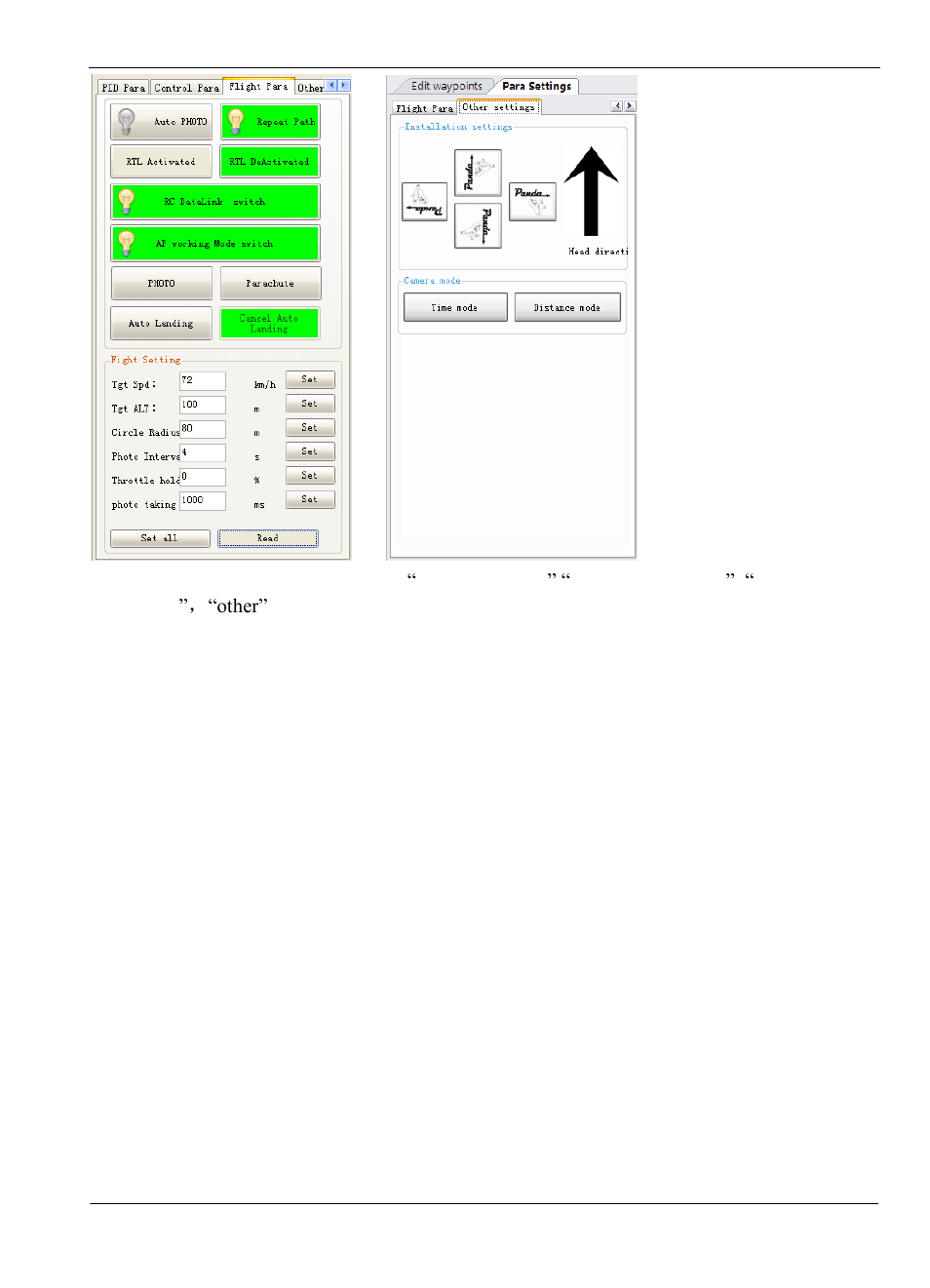 Flight parameter setting | FeiYu Tech Panda Autopilot User Manual | Page 33 / 53