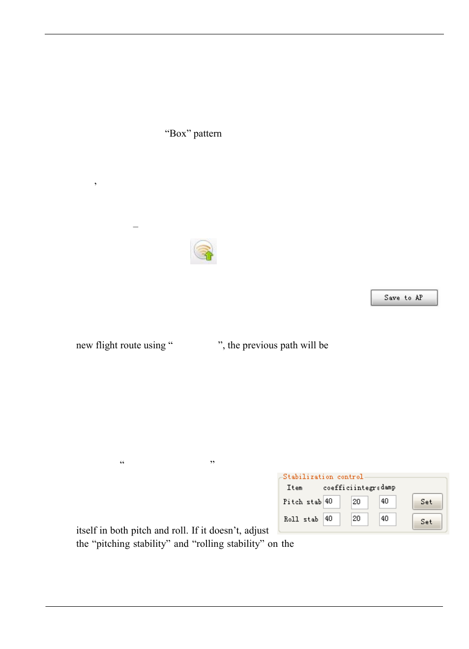 Flight path setting, The debugging of after take- off | FeiYu Tech Panda Autopilot User Manual | Page 49 / 53
