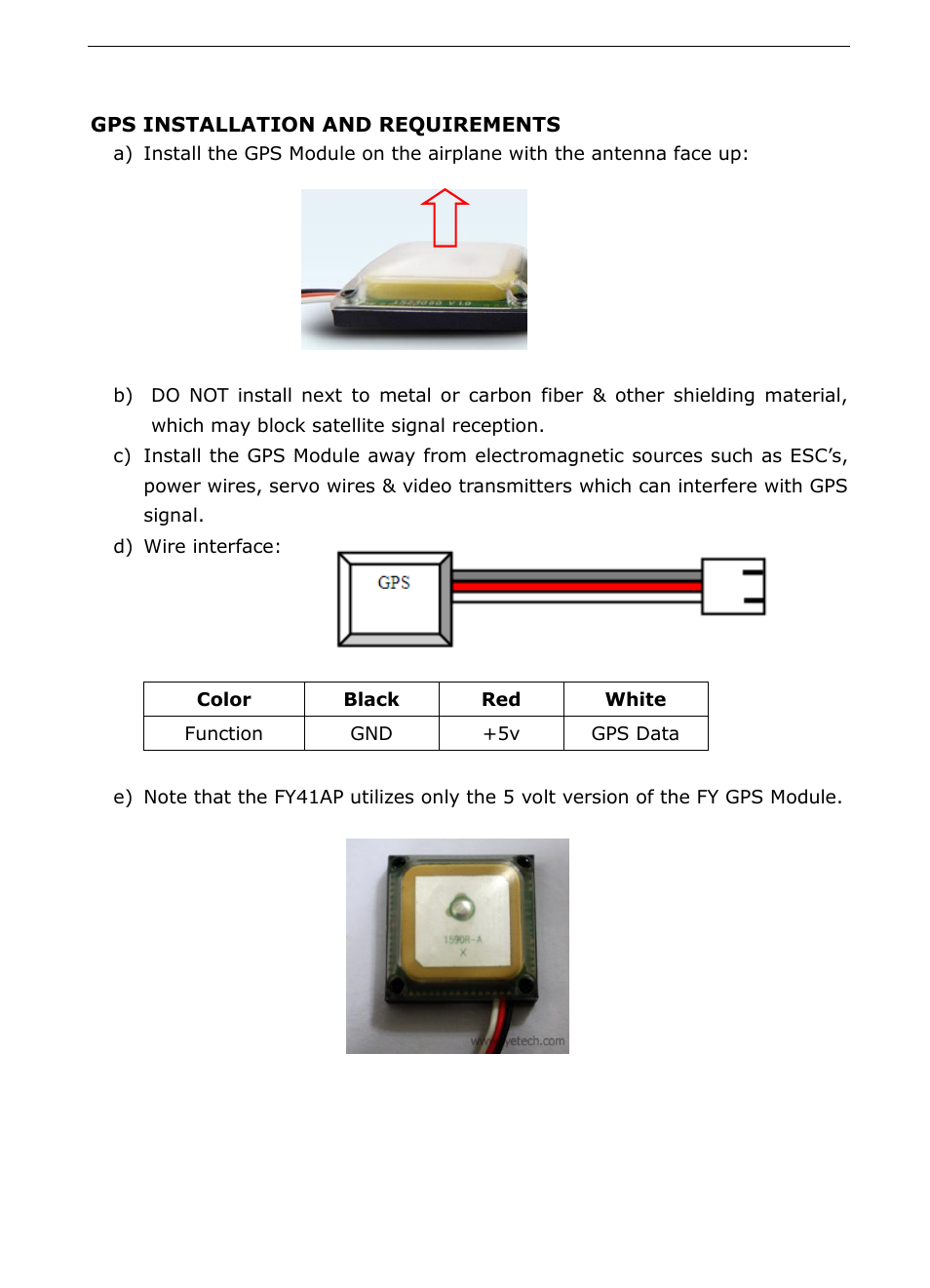 Gps installation and requirements | FeiYu Tech FY-41AP User Manual | Page 17 / 48